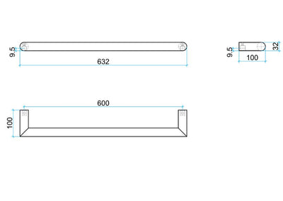 THERMOGROUP ROUND SINGLE BAR HEATED TOWEL RAIL 632MM ROSE GOLD