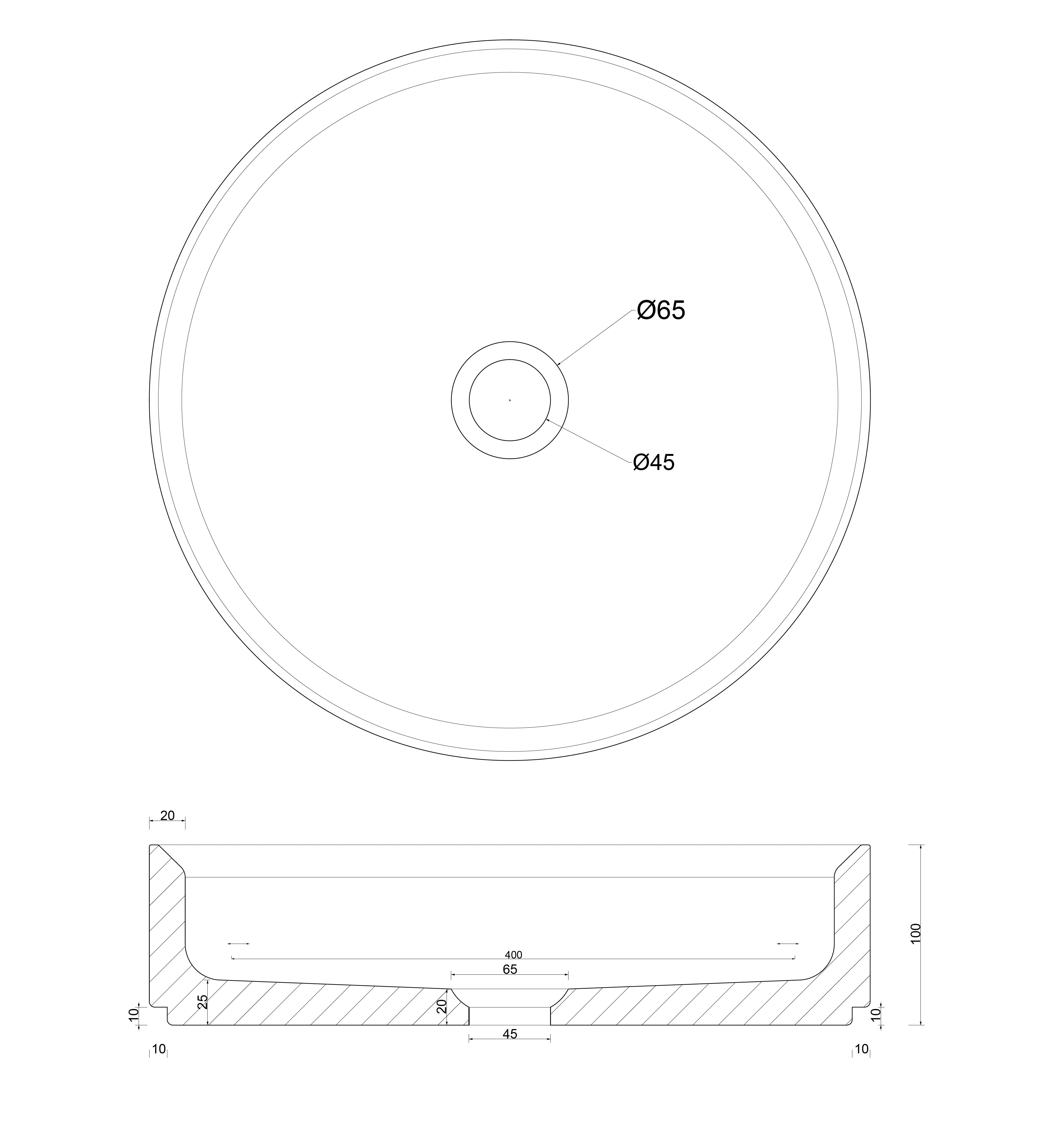 GALLARIA DIAL UP MERRAZZO ROUND ABOVE COUNTER STONE BASIN SNEAKY PEACH 400MM