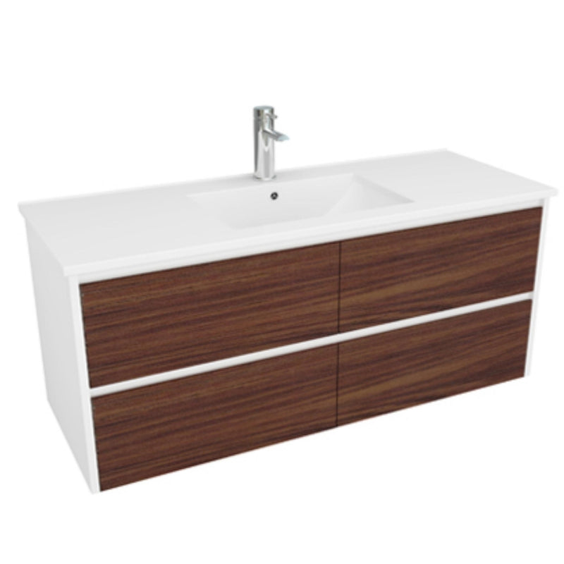 DURAPLEX ALANA VC TIMBER DRAWFACE VANITY GLOSS WHITE 1200MM