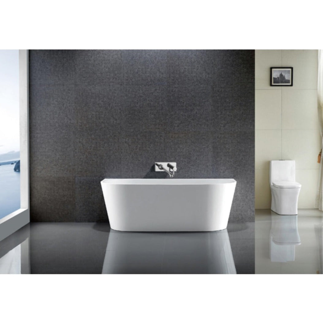 DURAPLEX DELARA WALL FACED BATH GLOSS WHITE (AVAILABLE IN 1400MM, 1500MM AND 1700MM)