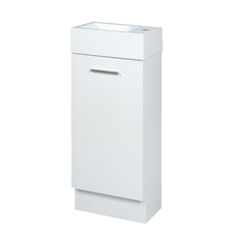 DURAPLEX HAMILTON SPACE SAVING FLOOR STANDING VANITY GLOSS WHITE 400MM