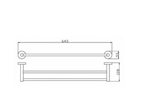 INSPIRE RONDO SINGLE NON-HEATED TOWEL RAIL CHROME 600MM AND 750MM