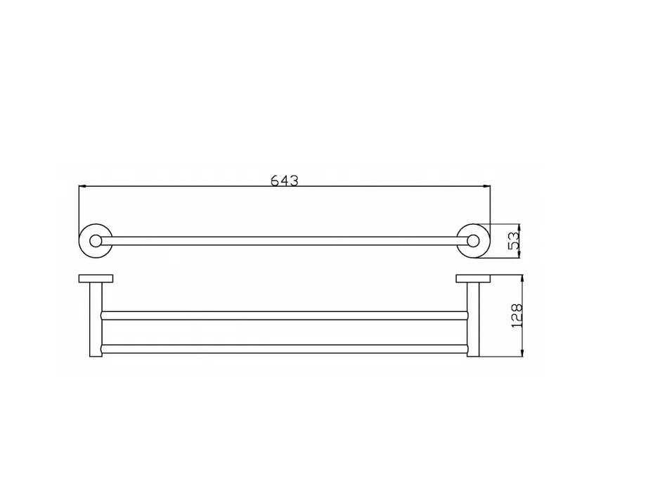 INSPIRE RONDO SINGLE NON-HEATED TOWEL RAIL CHROME 600MM AND 750MM