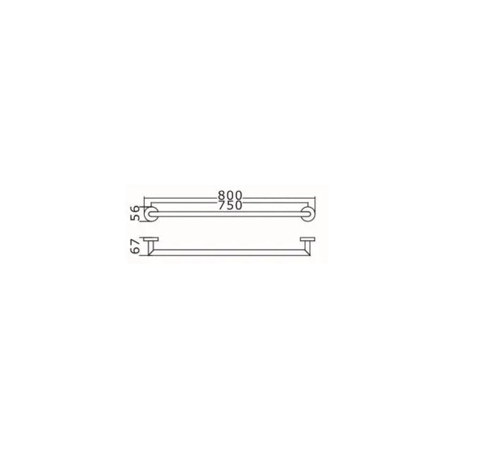 INSPIRE RONDO SINGLE NON-HEATED TOWEL RAIL CHROME 600MM AND 750MM