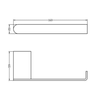 INSPIRE ZEVIO TOWEL BAR MATTE BLACK AND ROSE GOLD 160MM