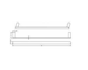 INSPIRE VETTO SINGLE NON-HEATED TOWEL RAIL BRUSHED NICKEL 600MM AND 750MM