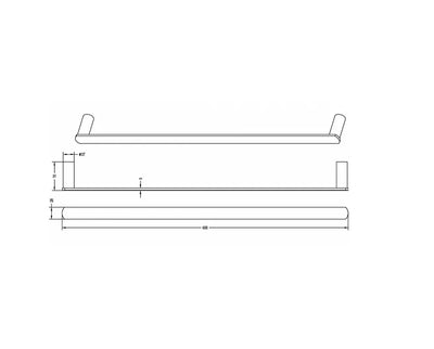 INSPIRE VETTO SINGLE NON-HEATED TOWEL RAIL BRUSHED NICKEL 600MM AND 750MM