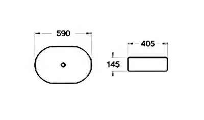 INSPIRE CERAMIC BASIN GLOSS WHITE 590MM