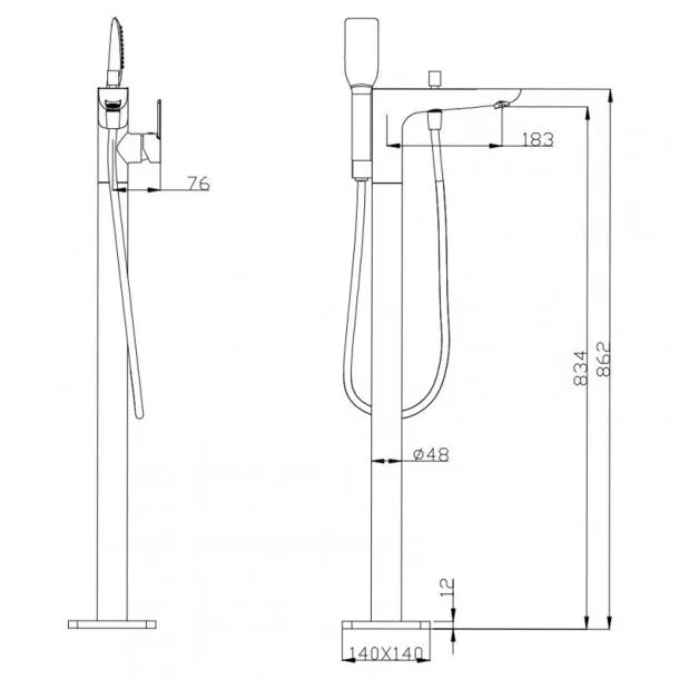 INSPIRE EVIO FLOOR STANDING MIXER CHROME