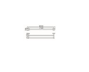 INSPIRE RONDO DOUBLE NON-HEATED TOWEL RAIL CHROME 600MM AND 750MM