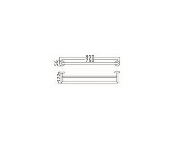 INSPIRE RONDO DOUBLE NON-HEATED TOWEL RAIL MATTE BLACK 600MM