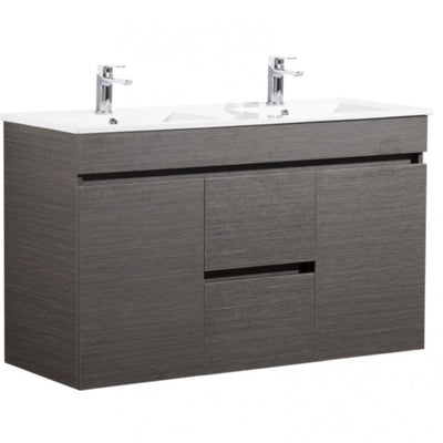 POSEIDON EVIE DARK BROWN 1200MM DOUBLE BOWL WALL HUNG VANITY