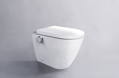 GALLARIA EVO COMFORT RIMLESS WALL FACE PAN AND REMOTE BIDET PACKAGE GLOSS WHITE