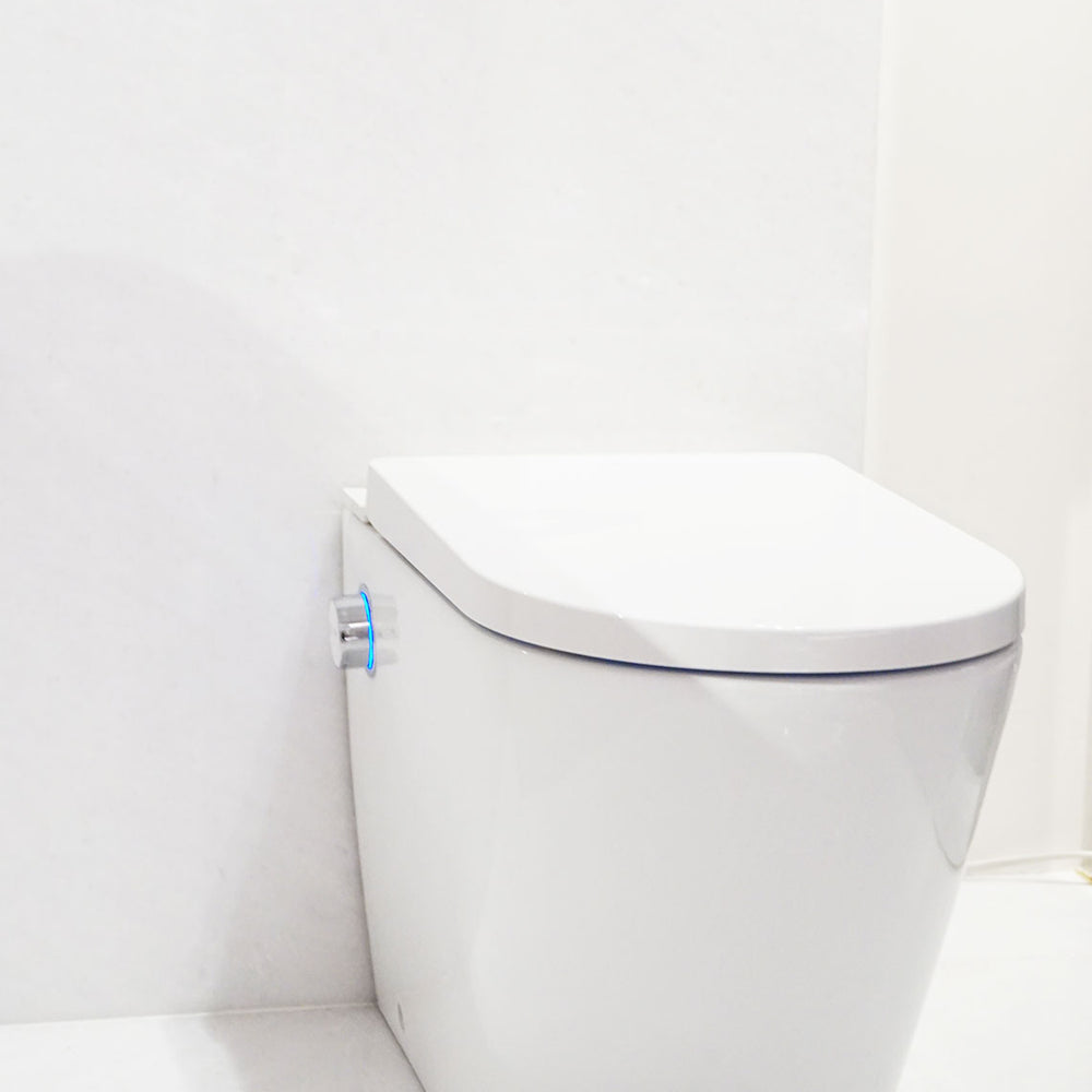 GALLARIA EVO COMFORT RIMLESS WALL FACE PAN AND REMOTE BIDET PACKAGE GLOSS WHITE