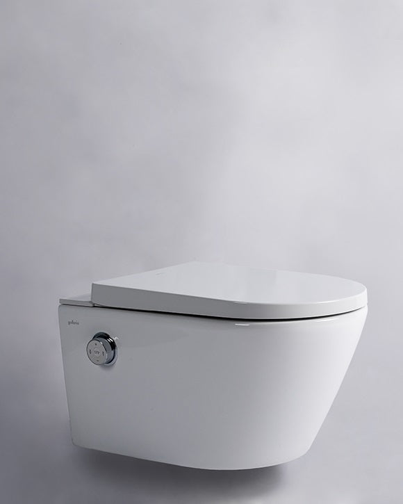 GALLARIA EVO COMFORT RIMLESS WALL HUNG PAN AND REMOTE BIDET PACKAGE GLOSS WHITE