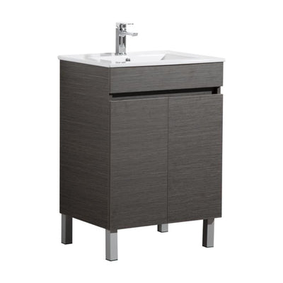 POSEIDON EVIE DARK BROWN 600MM SINGLE BOWL FLOOR STANDING VANITY