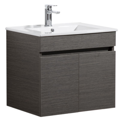 POSEIDON EVIE DARK BROWN 600MM WALL HUNG VANITY