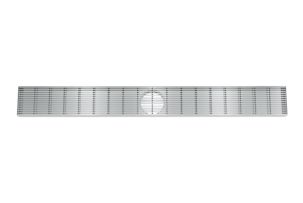 LINSOL EZYFLOW HEELGUARD CHANNEL GRATE BRUSHED STAINLESS 1000 LINEAR
