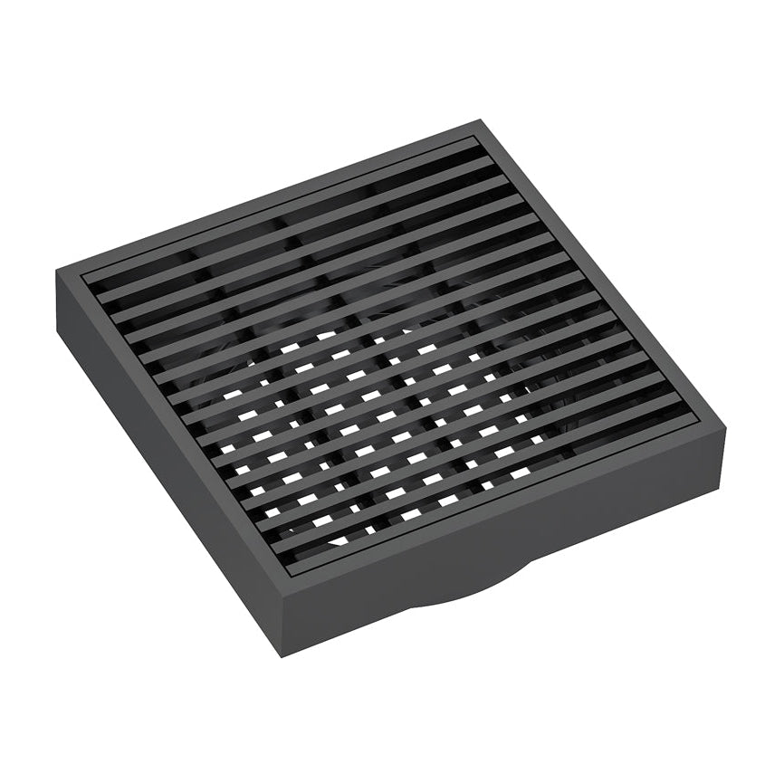 LINSOL EZYFLOW HEELGUARD DN89 SQUARE WASTE 110MM MATTE BLACK