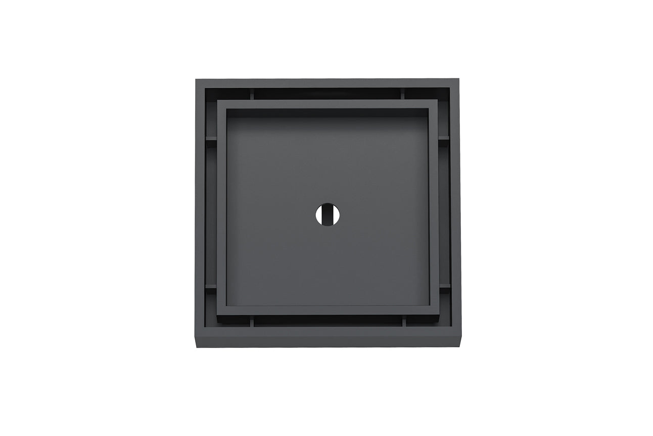 LINSOL EZYFLOW 110 SQUARE TILE INSERT GRATE MATTE BLACK 110MM