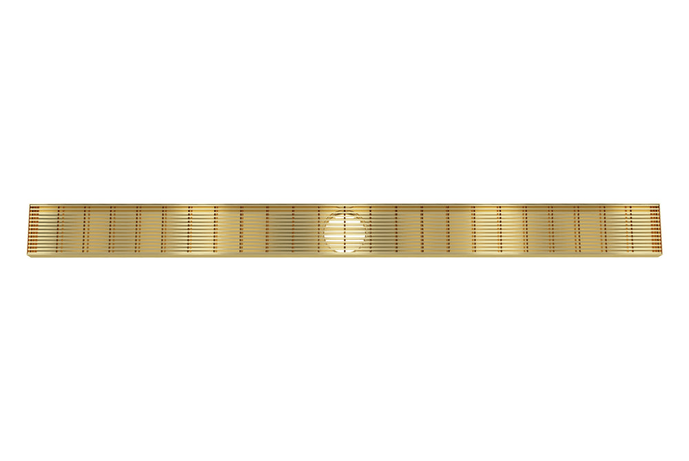 LINSOL EZYFLOW HEELGUARD CHANNEL GRATE BRUSHED BRASS 1200MM