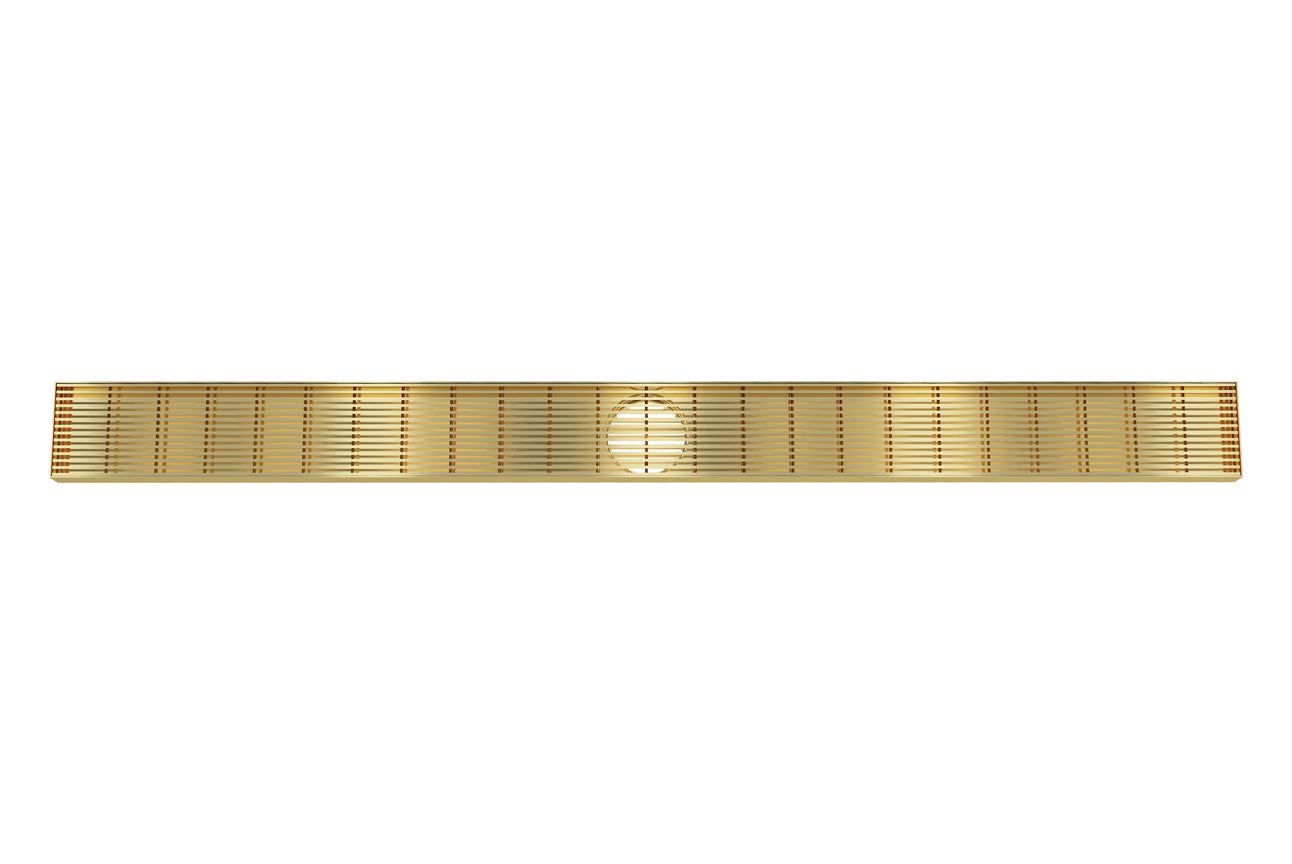 LINSOL EZYFLOW HEELGUARD CHANNEL GRATE BRUSHED BRASS 1200MM