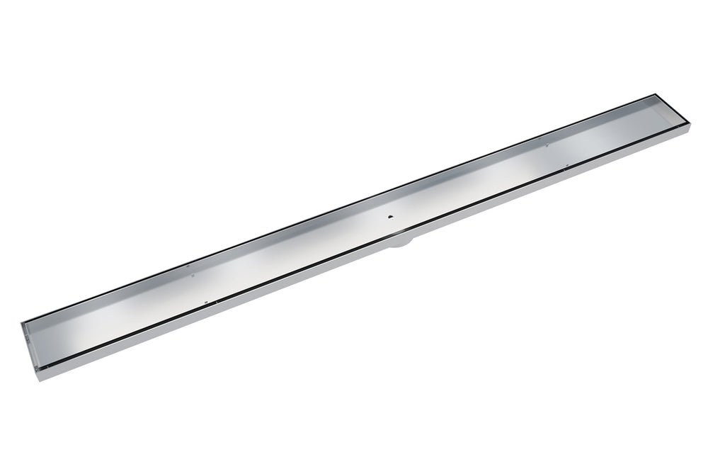LINSOL EZYFLOW TILE INSERT CHANNEL GRATE BRUSHED STAINLESS 1200MM