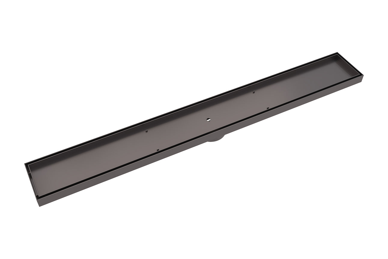 LINSOL EZYFLOW TILE INSERT CHANNEL GRATE GUN METAL 800MM