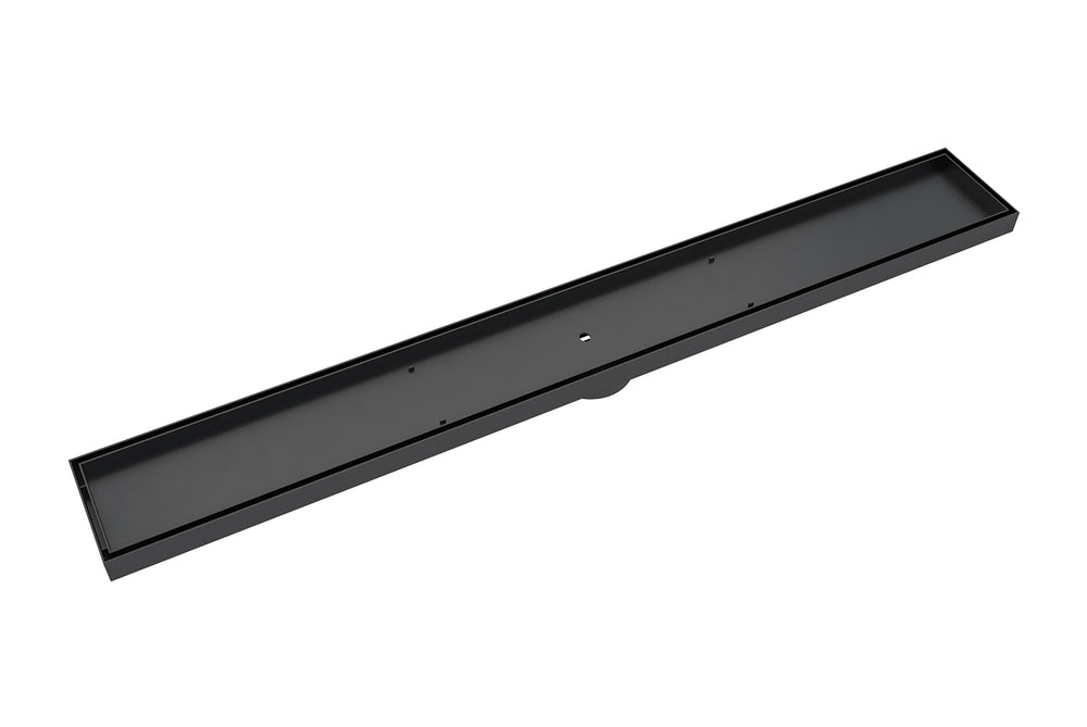 LINSOL EZYFLOW TILE  INSERT CHANNEL GRATE MATTE BLACK 800MM