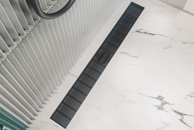 LINSOL EZYFLOW 900 LINEAR HEELGUARD CHANNEL GRATE MATTE BLACK
