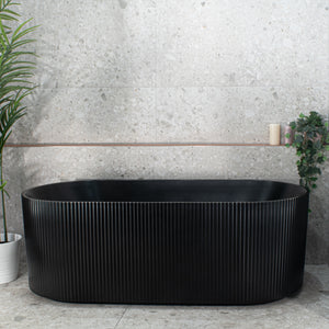 ENFLAIR BRIGHTON GROOVE FREESTANDING BATHTUB MATTE BLACK (AVAILABLE IN 1500MM AND 1700MM)
