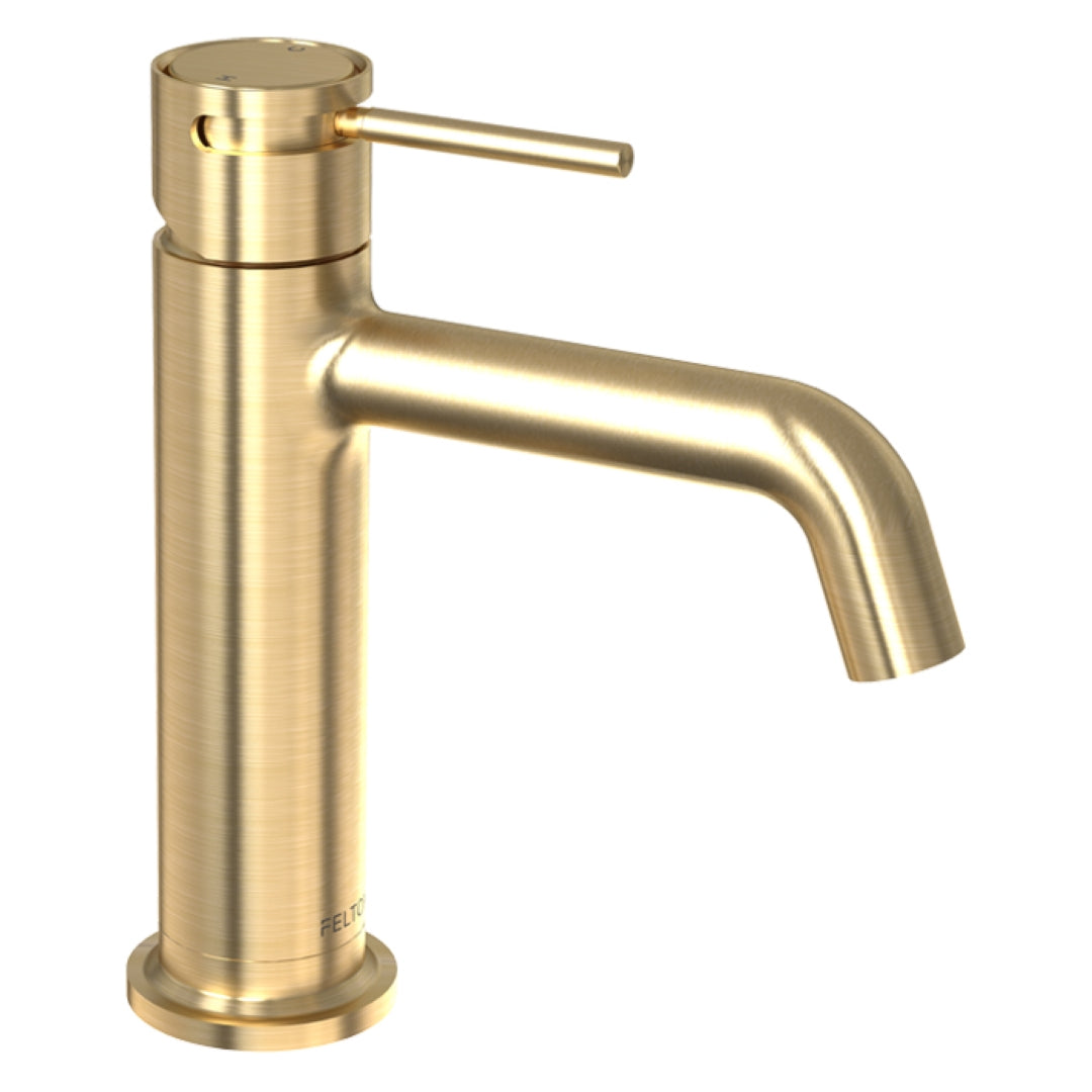 FELTON TATE BASIN MIXER BRUSHED GOLD