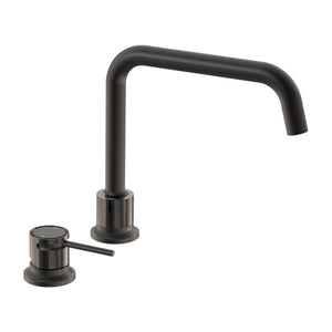 FELTON TATE DECK MOUNTED MIXER 300MM BLACK AND GLOSS BLACK
