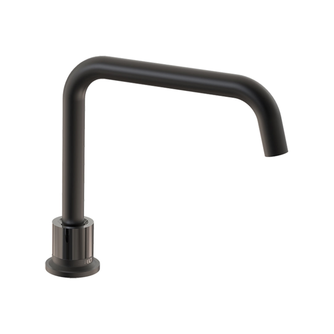 FELTON TATE DECK MOUNTED SPOUT BLACK AND GLOSS BLACK