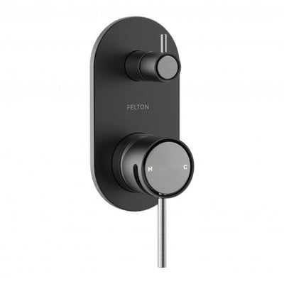 FELTON TATE DIVERTER MIXER 139MM BLACK AND GUN METAL