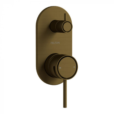 FELTON TATE DIVERTER MIXER 139MM BRUSHED BRONZE