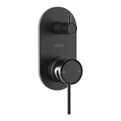 FELTON TATE DIVERTER MIXER 139MM BLACK AND GLOSS BLACK