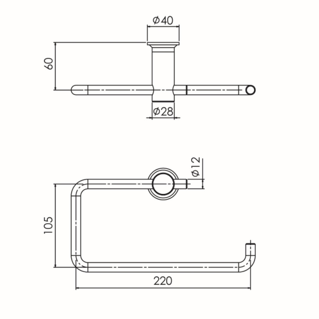 FELTON TATE HAND TOWEL HOLDER GUN METAL