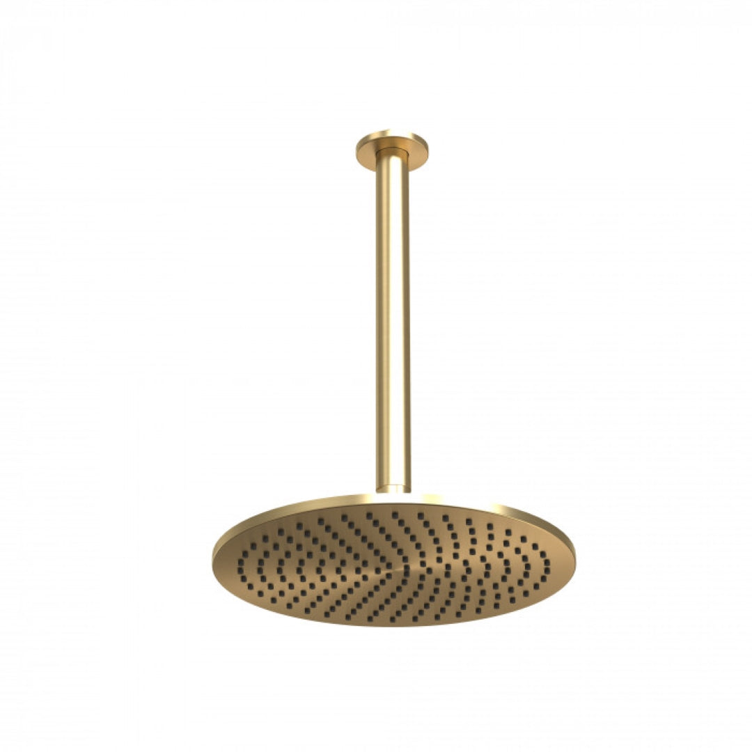 FELTON TATE RAIN HEAD CEILING MOUNTED BRUSHED GOLD 250MM