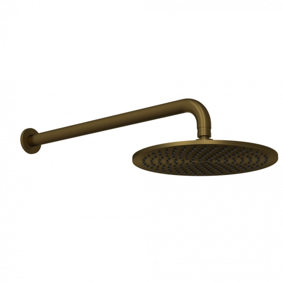 FELTON TATE RAIN HEAD WALL MOUNTED BRUSHED BRONZE 250MM