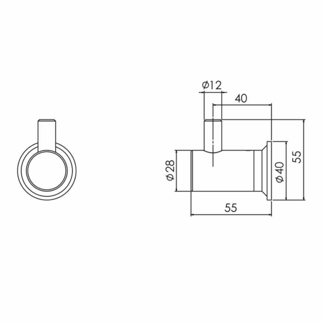 FELTON TATE ROBE HOOK CHROME