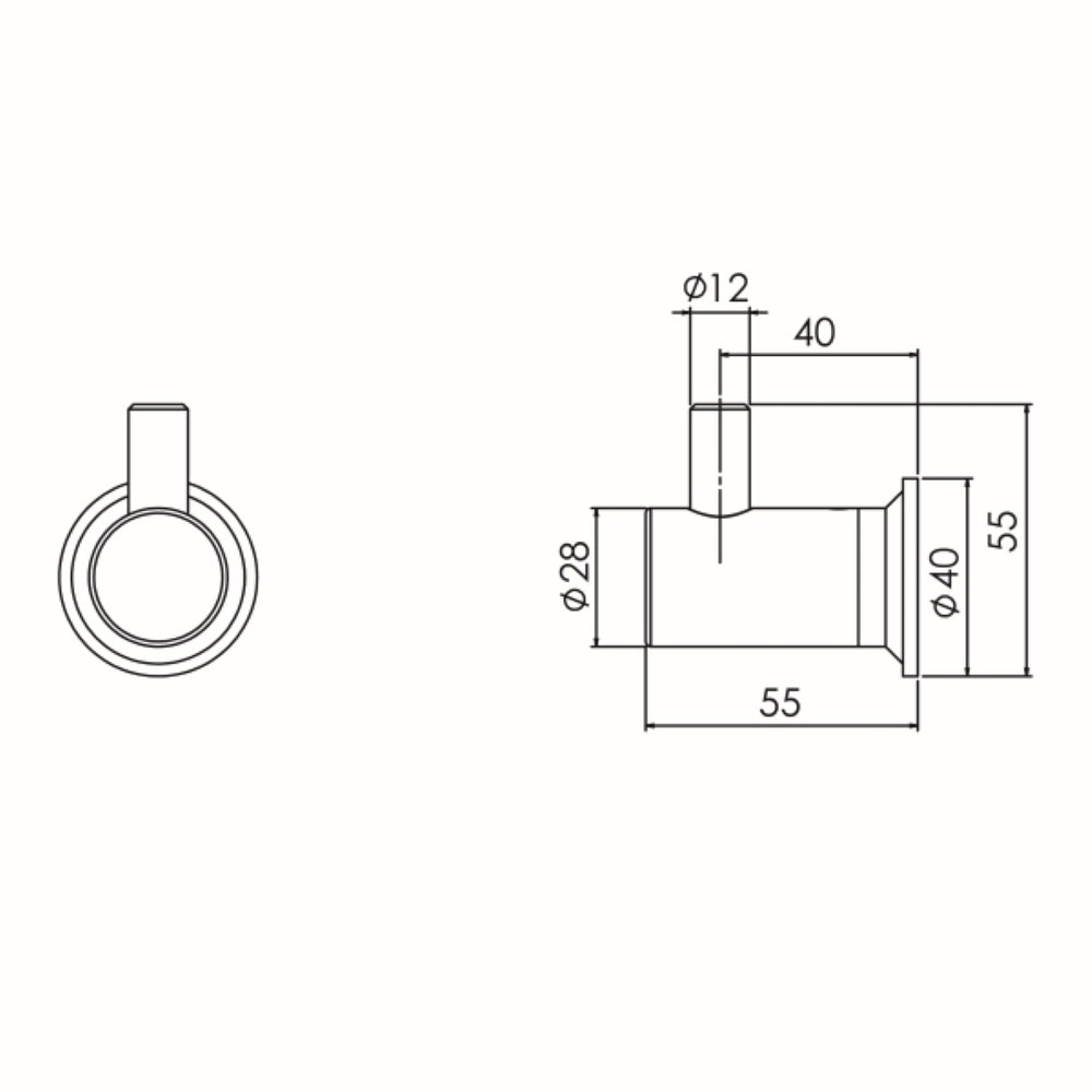 FELTON TATE ROBE HOOK MATTE BLACK