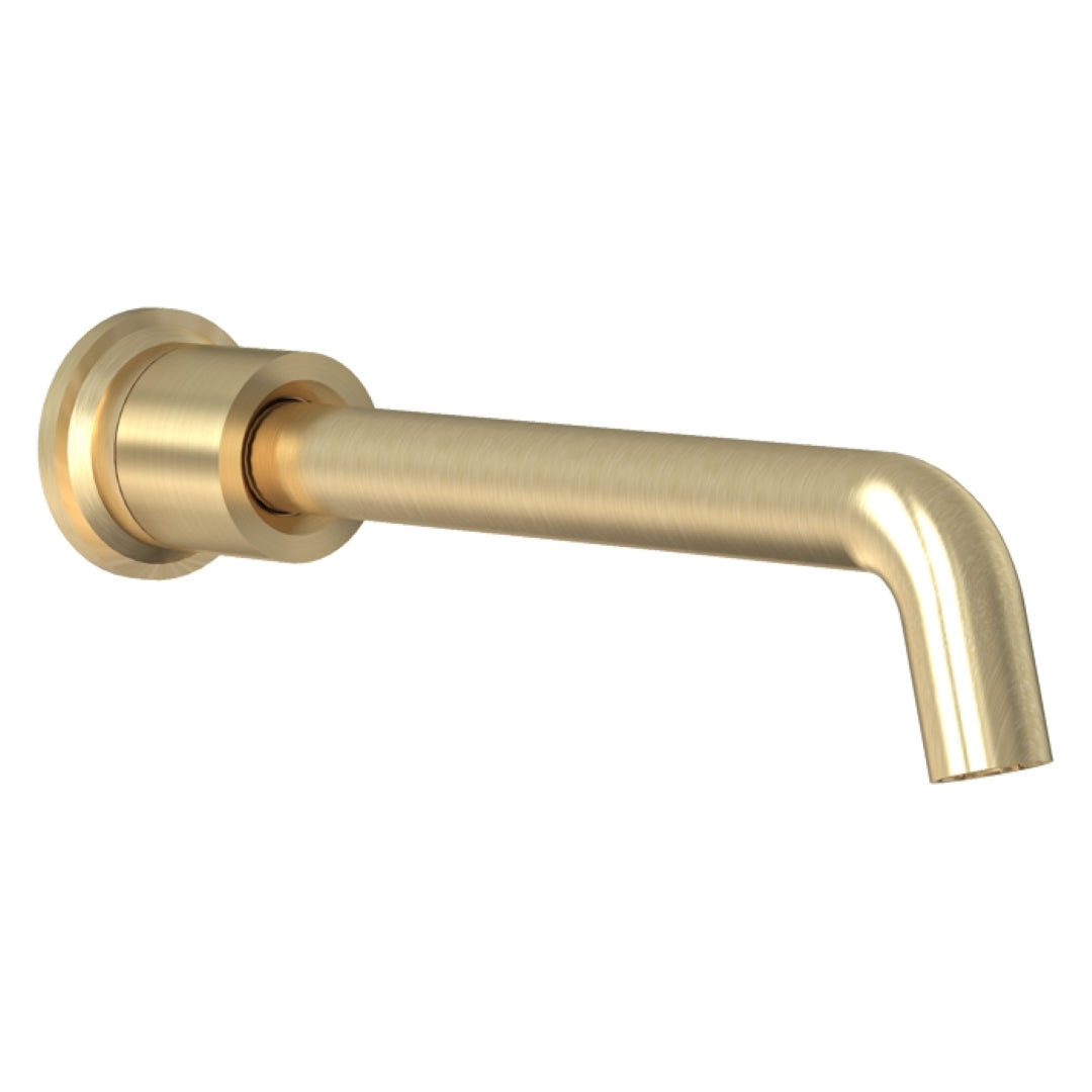 FELTON TATE WALL MOUNTED SPOUT BRUSHED GOLD 220MM