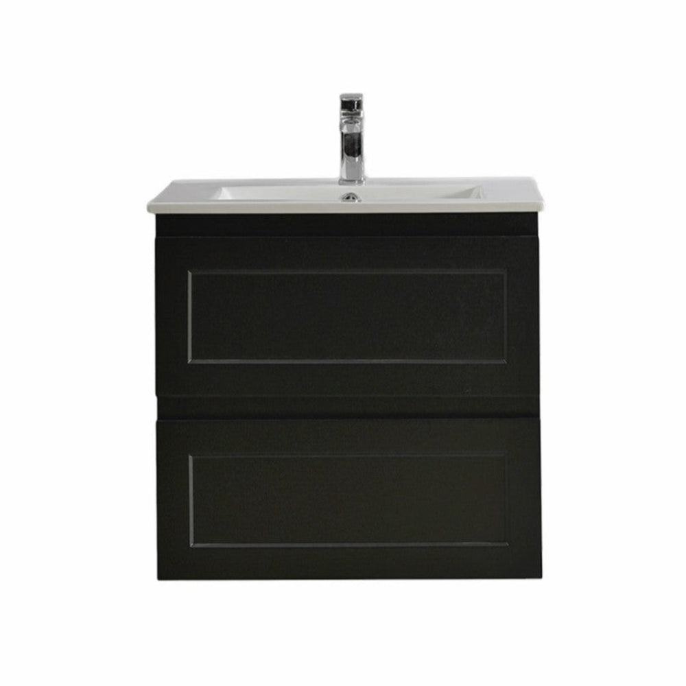 CETO FREMANTLE MATTE BLACK 600MM SINGLE BOWL WALL HUNG VANITY