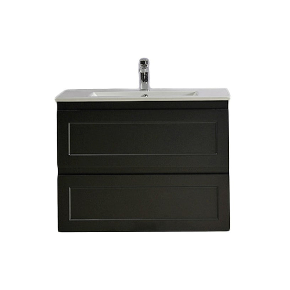 CETO FREMANTLE MATTE BLACK 750MM SINGLE BOWL WALL HUNG VANITY