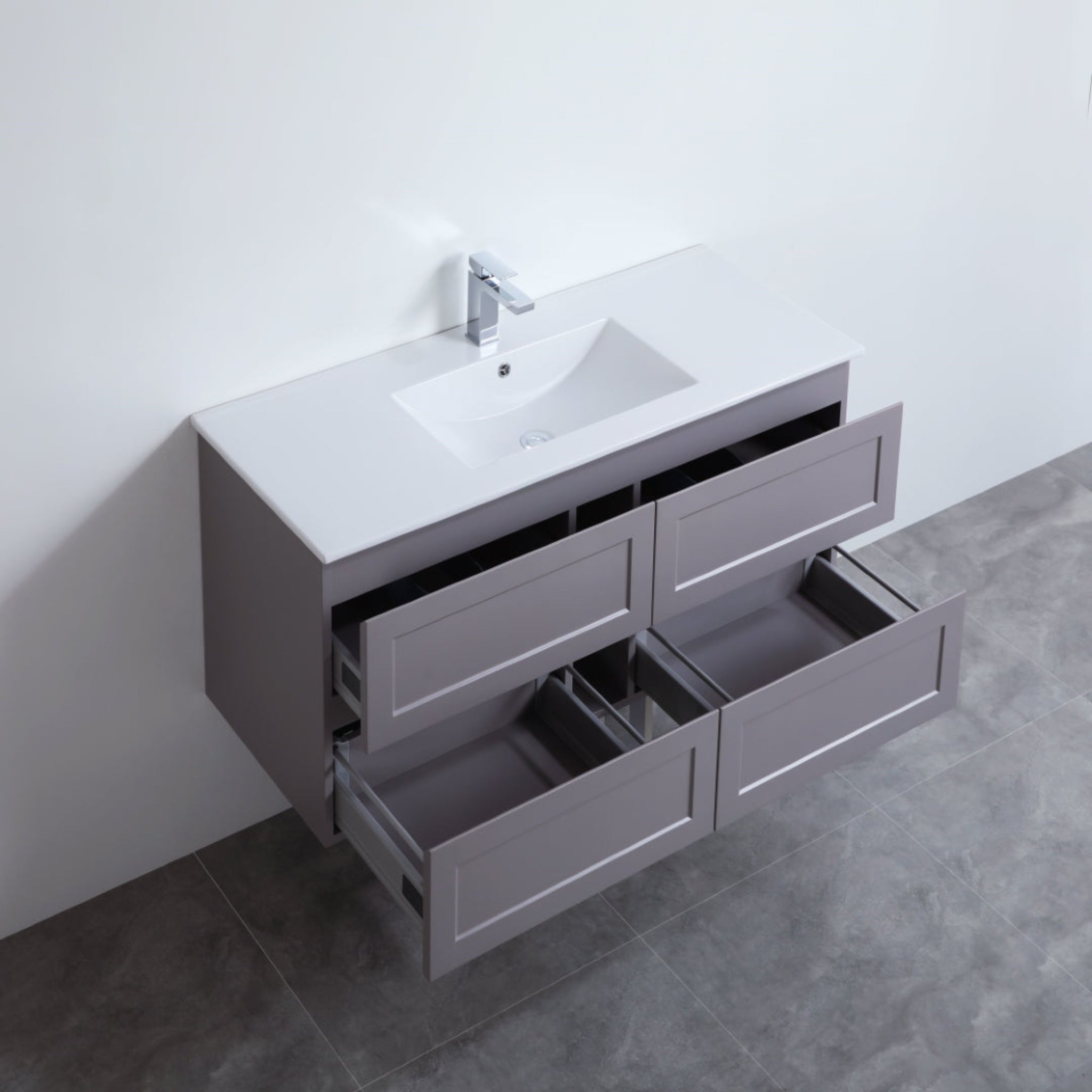 CETO FREMANTLE MATTE GREY 1200MM SINGLE BOWL WALL HUNG VANITY