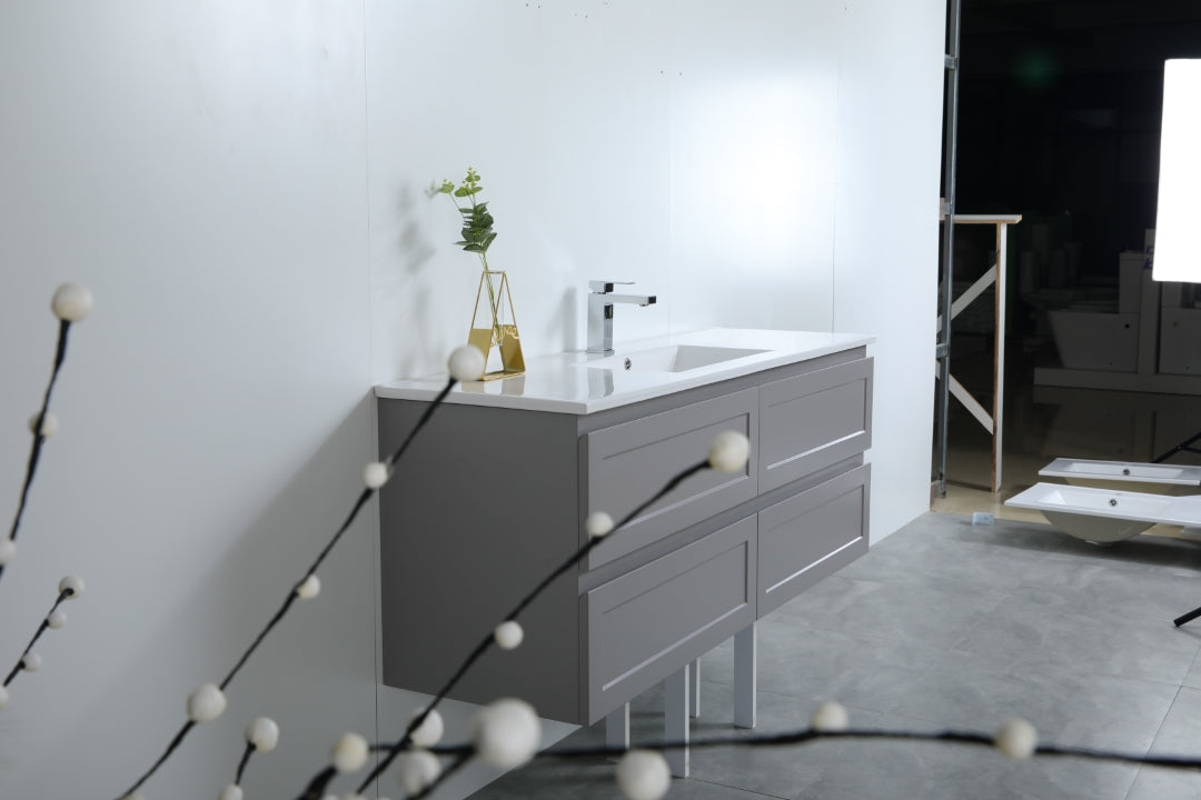 CETO FREMANTLE MATTE GREY 1500MM SINGLE BOWL WALL HUNG VANITY