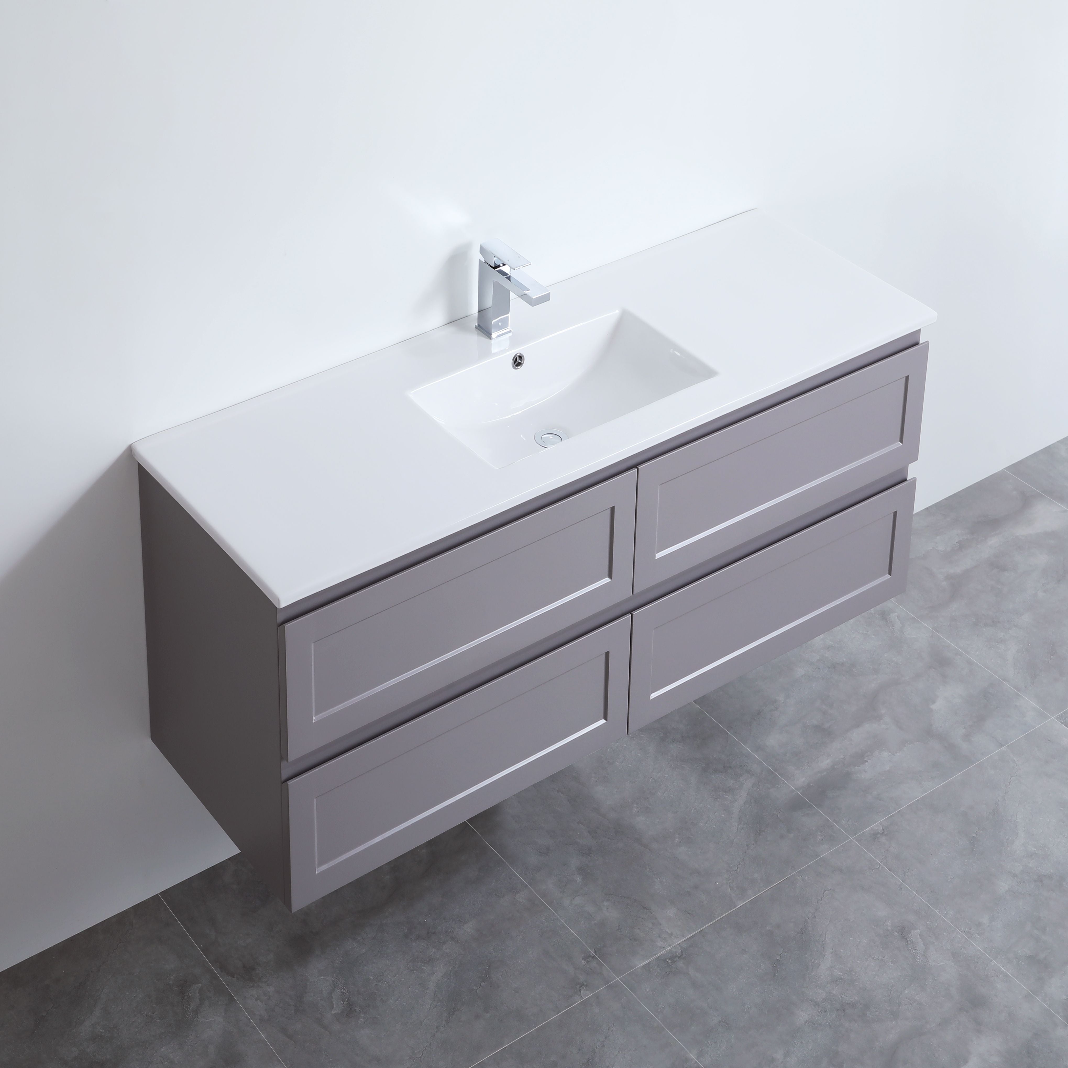 CETO FREMANTLE MATTE GREY 1500MM SINGLE BOWL WALL HUNG VANITY