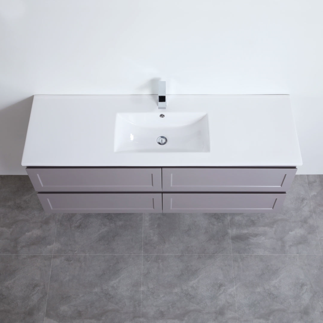 CETO FREMANTLE MATTE GREY 1500MM SINGLE BOWL WALL HUNG VANITY