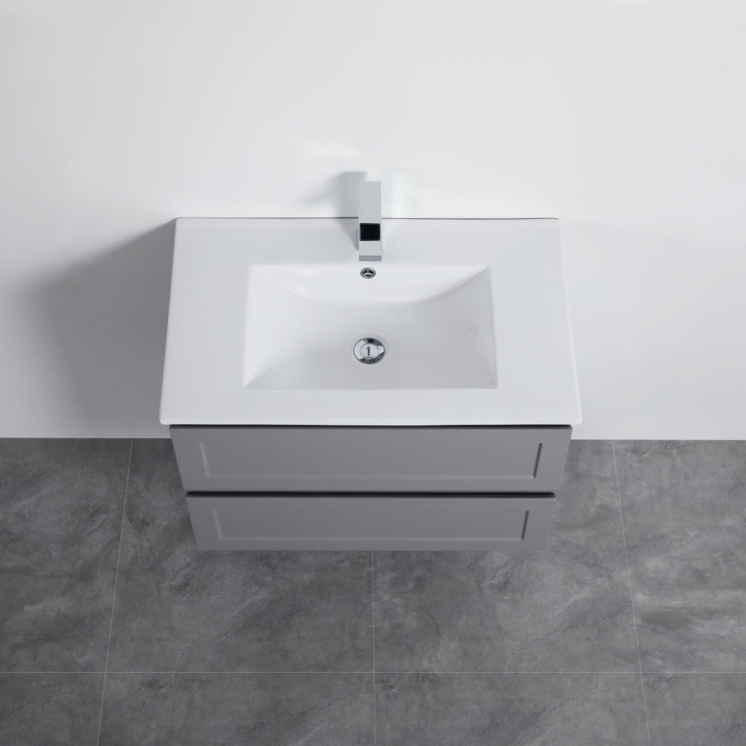 CETO FREMANTLE MATTE GREY 750MM SINGLE BOWL WALL HUNG VANITY